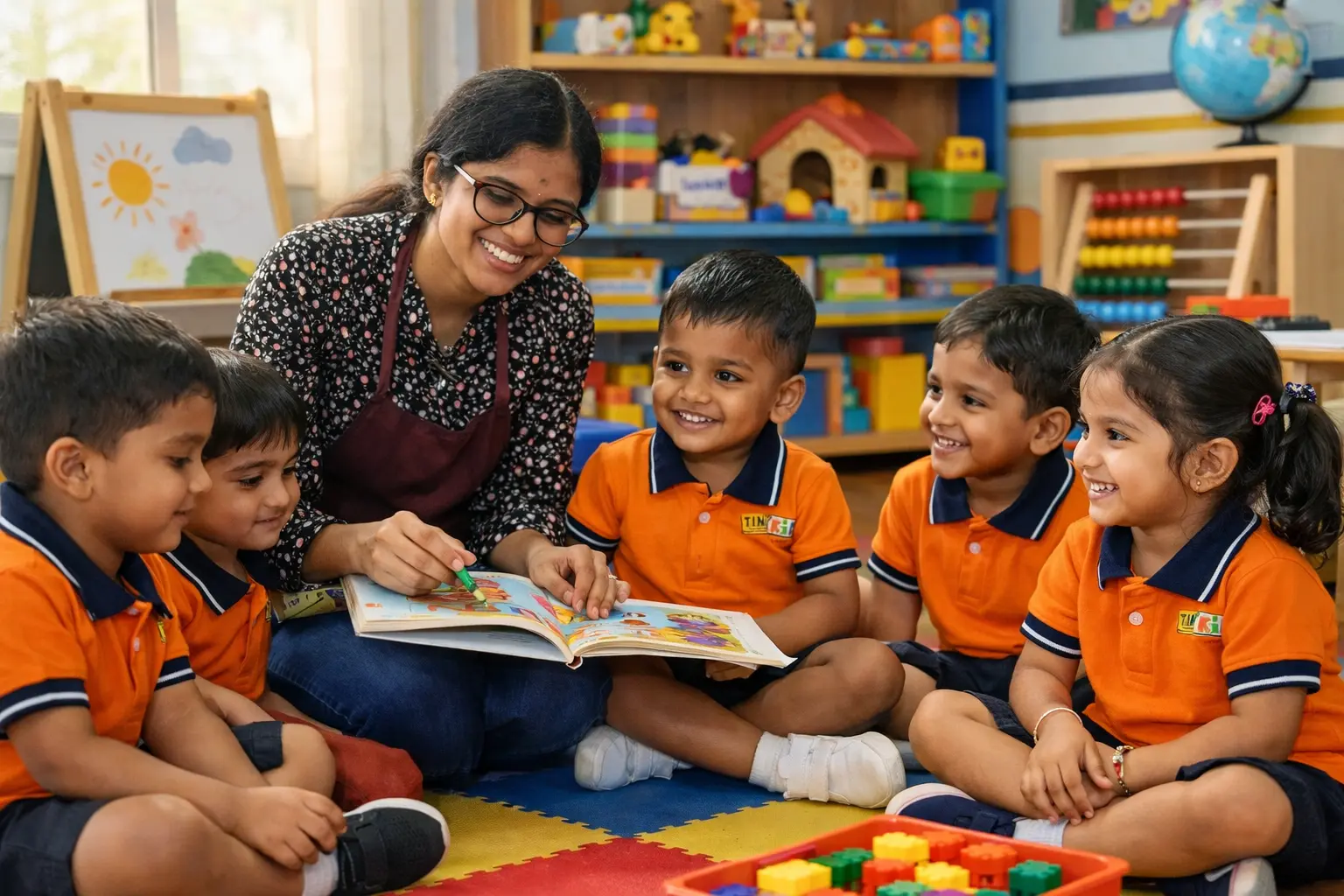 Kindergarten classroom in Anna Nagar with children