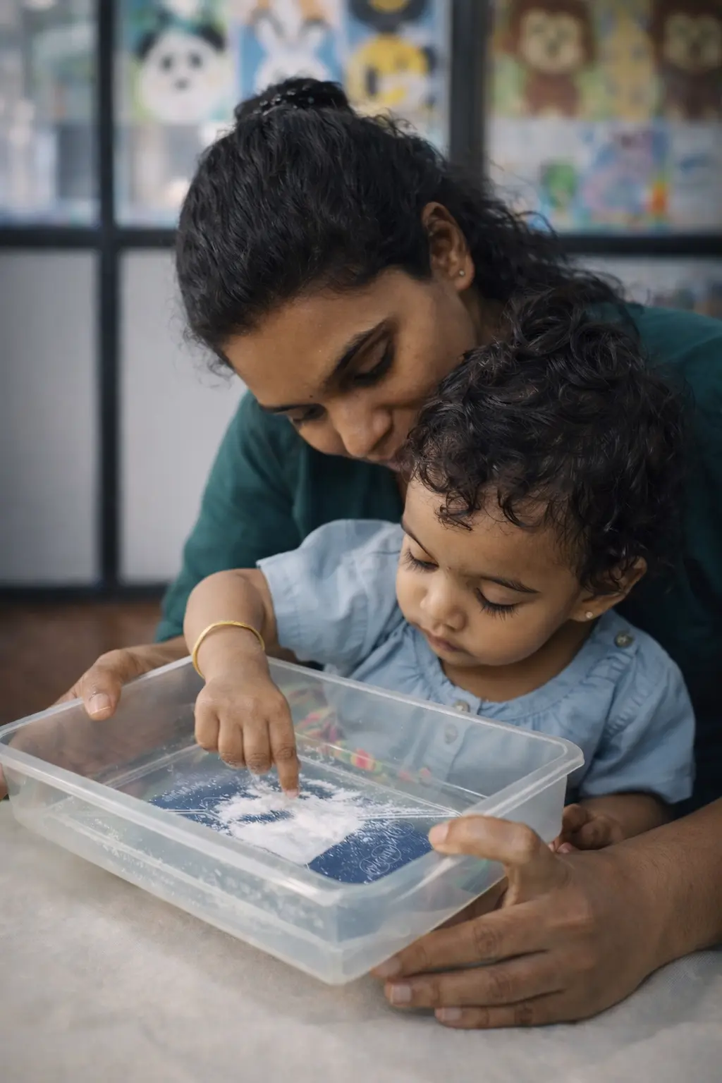 Early toddler sensory play activity at playschool in Anna Nagar with parent participation